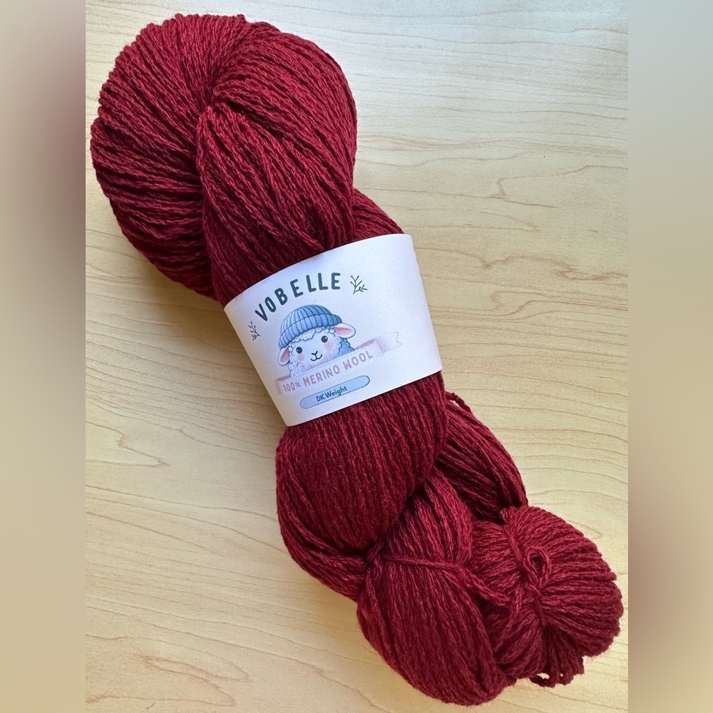 Yarn Vobelle 100% Merino Wool Non Superwash DK 3 Weight Red Knit Crochet